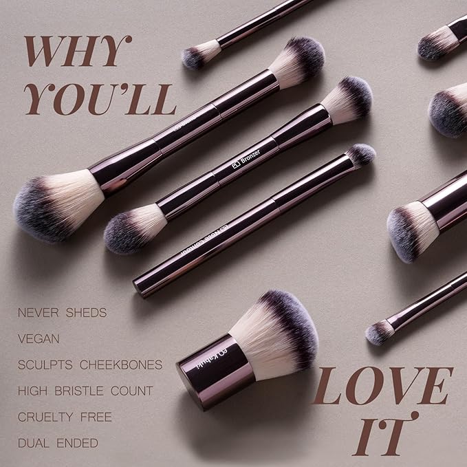 BS-MALL Makeup Brushes Kit – Professional Makeup Tools with Travel Case, Includes Foundation, Powder, Concealer, Lip & Eyeshadow Brushes for Daily Use & Versatile Occasions (Aluminum Tube Coffee)