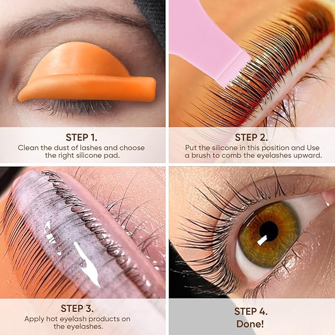 Libeauty Eyelash Lift Shield Lash Perm Pads 10 Pcs Reusable Eyelash Perming Curler Lower Eyelash Pads Lifting Rods