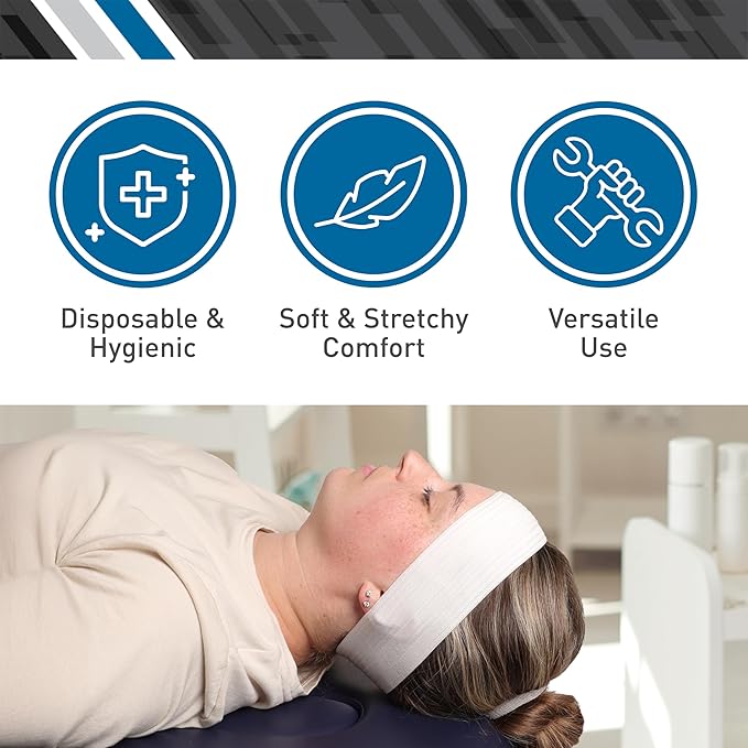 BodyMed Disposable Medical & Spa Headbands - 200 Count, Easy Closure for One-Time Use in Clinical & Spa Setting