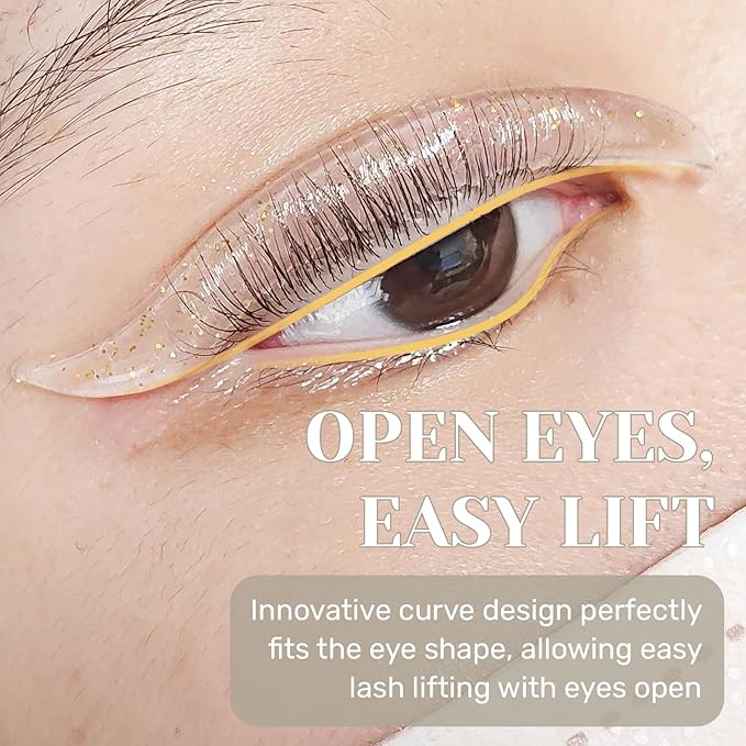 Libeauty Lash Lift Rods, Korean Glueless Lash Lift Pads, Designed for Open-Eye Eyelash Lift, Self Adhesive Eyelash Perm Rods, Eyelash Lifting Tools & Supplies, 5 Sizes Clear