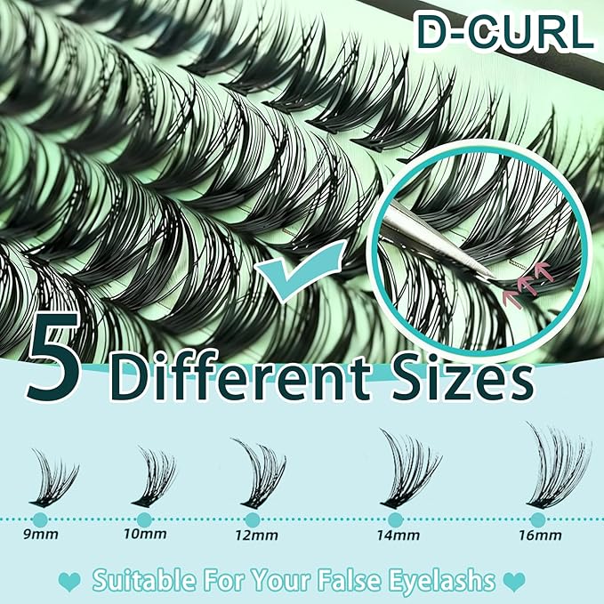 Wispy Lash Clusters Kit 640pcs Eyelash Cluster Extensions Curl Individual False Eyelashes Natural Fluffy Mink Lash Extension Kit (Lash Clusters-30D+40D+50D+60D KIT, Lash Clusters)