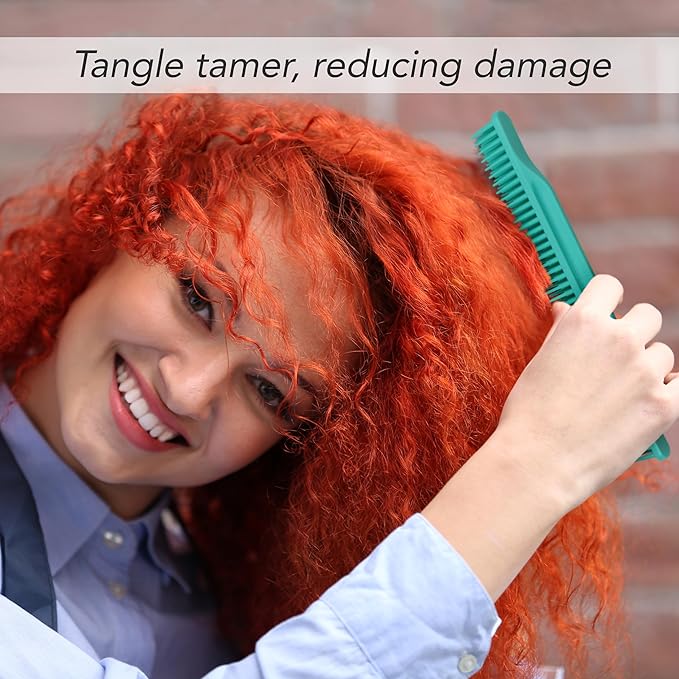 Allegro Combs #70 3-Row Detangling Comb, Wide Tooth Curl Defining Brush, Perfect for Women Curly Hair Stylists, Curl Defining Comb, Made In The USA, Mint