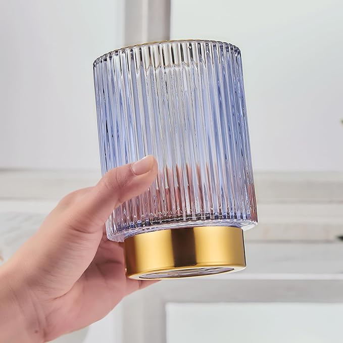 Makeup Brush Holder Organizer,Toothbrush Holders,Desk Pen Pencil Holder,Multifunctional Vintage Glass Brush Cup(A3-26-US)