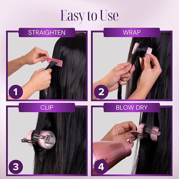 Thermal Rollers for Hair - 37 Self Grip Hair Rollers with 18 Clips and Styling Comb - Aluminum Thermal Hair Rollers for Volume and All-Day Curls - For Short, Medium, and Long Hair (Small)