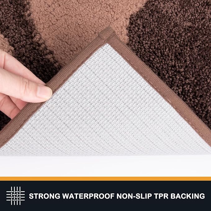 PURRUGS Dirt Trapping Door Mat 32" x 47", Non-Skid/Slip Machine Washable Microfiber Entryway Rug, Dog Doormat, Super Absorbent Welcome Mat for Muddy Wet Shoes and Paws, Brown