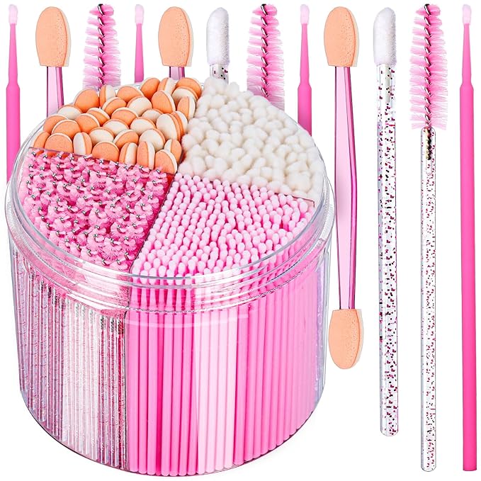 Teenitor 310PCS Disposable Makeup Applicators, Makeup Artist Kit Essentials, Marcara Wands Lip Applicators Disposable, Microswabs, Eyeshadow Applicators, Artist Supplies for Makeup with Storage Box