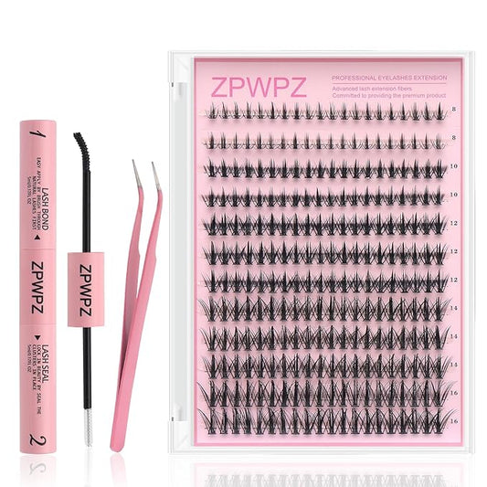 Manga Lash Clusters Kit Eyelash Clusters Eyelashes Anime Lash Clusters With Spikes Eyelash Extension Kit With Lash Bond And Seal Wet Look Spiky Cluster Lashes (Anime lash kit 240pcs)