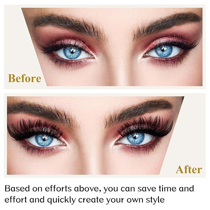 Lash Clusters B02 D Curl 12-18MIX DIY Eyelash Extensions 72 Lashes B&Qaugen Individual Eyelash Clusters Extensions Wispy Lashes Cluster DIY at Home (B02,D-12-18MIX)