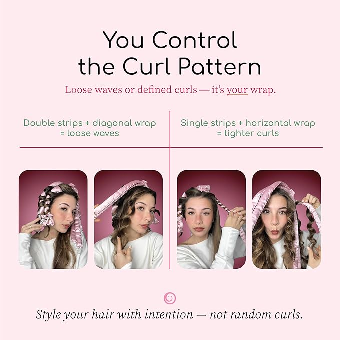 Octocurl No Headband Heatless Curlers for Medium to Thin Hair – Lightweight Curling System for Controlled, 360° Heat-Free Curls