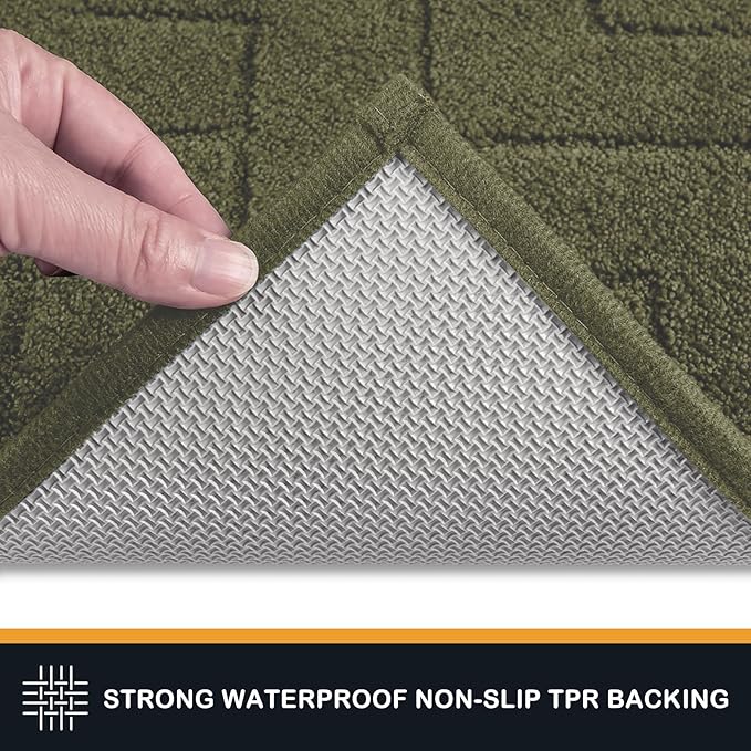 PURRUGS Dirt Trapping Door Mat 24" x 35.5", Non-Slip Machine Washable Entry Rug, Dog Doormat, Indoor Front Door Mat, Super Absorbent Entryway Rug for Muddy Shoes & Paws, Sage Green