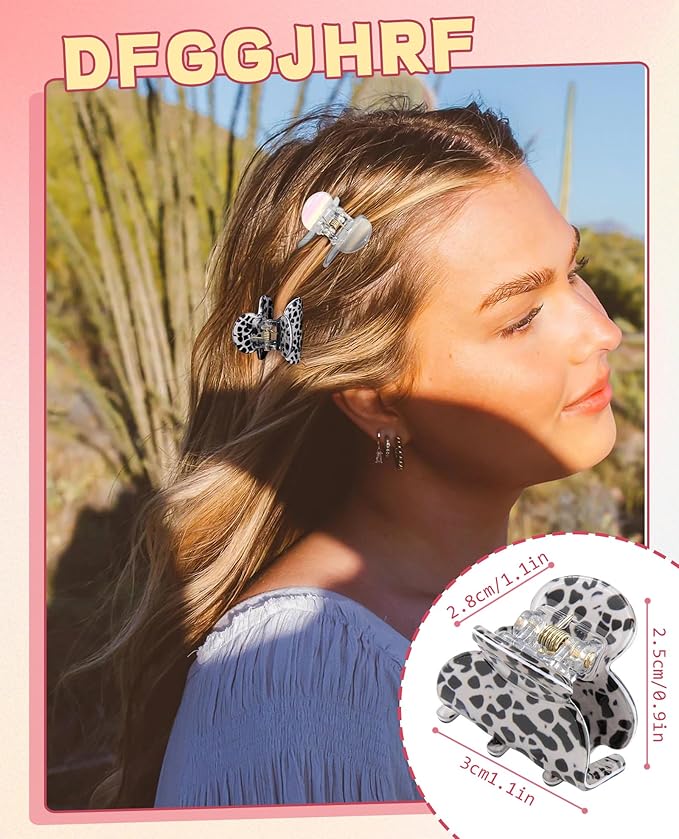 Claw Jaw Hair Clips 12PCS Small for Thin Hair Styling Mini Accessories Classic Clamp for Women Girls