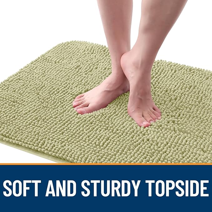 OLANLY Dog Door Mat for Muddy Paws 44x24, Absorbs Moisture and Dirt, Absorbent Non-Slip Washable Doormat, Quick Dry Chenille Mud Mat for Dogs, Entry Indoor Entryway Carpet for Inside Floor, Vanilla