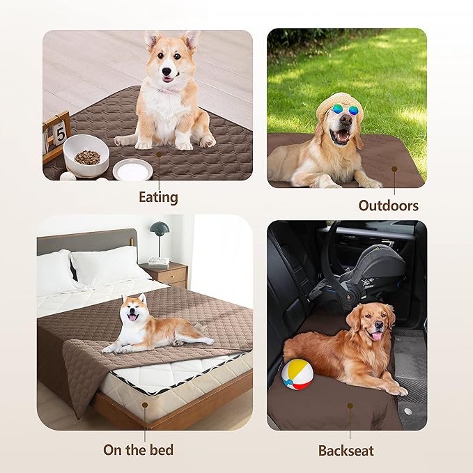 gogobunny 100% Double Sided Waterproof Dog Blanket Soft Pet Bed Cover Reversible Protect Furniture Couch Sofa Car for Puppy Cat Kids (Dark Chocolate/Light Chocolate, 30x80 Inch (Pack of 1))