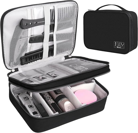 Barber Case Barber Tool Bags Barber clipper Bag Barber Cases for Clippers and Supplies Professional Barber Accessories Kit Hair Cutting Scissors Storage Bag Shaving Kits (Black)