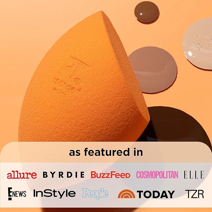Real Techniques Miracle Complexion Sponge, Beauty Sponge, Makeup Blending & Foundation Application, Streak-Free, Full Coverage Finish, Vegan, Cruelty & Latex-Free, 1 Count