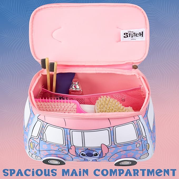 Get Trend Disney Stitch Toiletry Bag, Valentines Day Gifts for Women, Teens, Travel Essentials, Girls Makeup Bag Cruise Essentials, Travel Accessories (Blue Stitch)