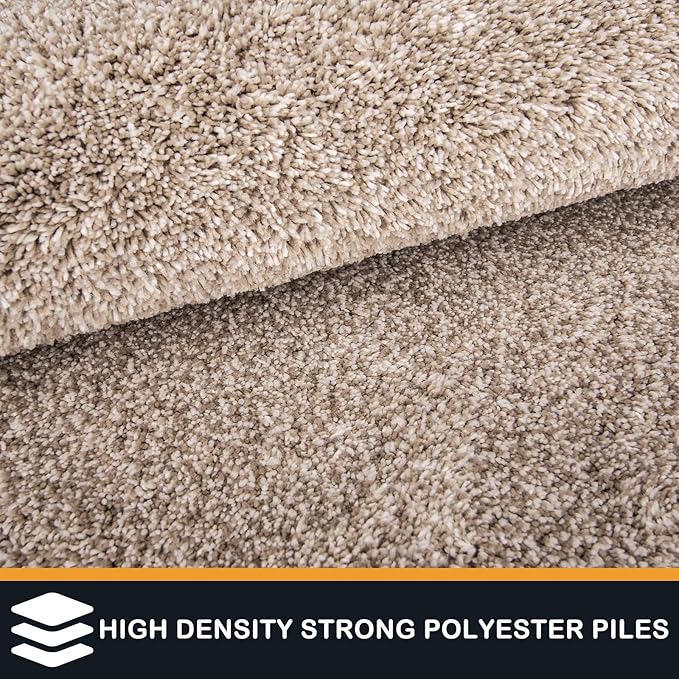 PURRUGS Easy Care Area Rug 6ft x 9ft, Non-Slip Washable Entryway Rug, Stain Resistant Accent Rug for Hallway, Living Room, Bedroom and Mudroom, Taupe