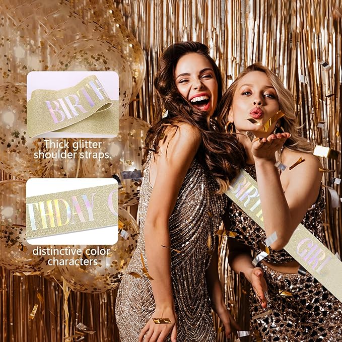 YOUlDIANZI Queen Crown Birthdays Crowns for Women, Birthday Sash, Birthday Tiara for Women Set, Princess Rhinestone BirthdayHeadband Birthday Gifts for Womens, Sweet Happy Accessories