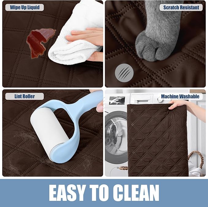 Smiry Waterproof Dog Bed Cover Pet Blanket, Soft Washable Dog Blanket for Furniture Bed Couch Sofa Reversible, Checkered (40"x80", Chocolate/Chocolate)