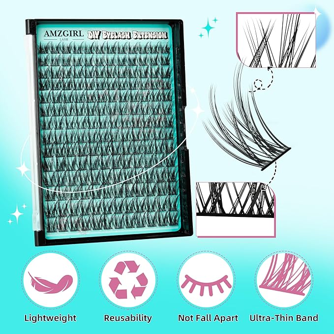 Manga Lash Clusters Kit 168pcs C Curl Fairy Eyelash Extension Individual Lashes Bond and Seal Waterproof,Eyelashes Glue Remover,Lash Applicator for Volume Anime Lashes Cluster(Wing,C-10-18mm Kit)