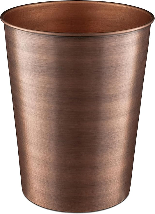 Monarch Abode Metal Bathroom Trash Can – Waste Basket for Bedroom, Office Desk, & Dorm, Handcrafted, Durable Decorative Antique Copper Small Trash Can Bathroom Garbage Bin Wastebasket