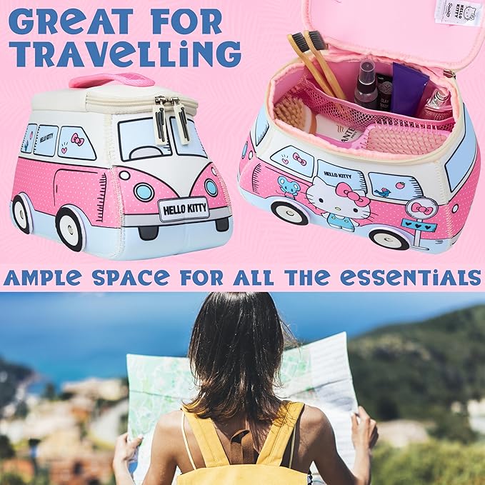 Get Trend Hello Kitty Toiletry Bag, Valentines Day Gifts for Women, Teens, Travel Essentials, Girls Makeup Bag Airplane, Cruise Essentials, Travel Accessories (Multi Hello Kitty)