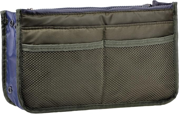 Vercord Purse Organizer Insert for Handbags Bag Organizers Inside Tote Pocketbook Women Nurse Nylon 13 Pockets Army Green Medium