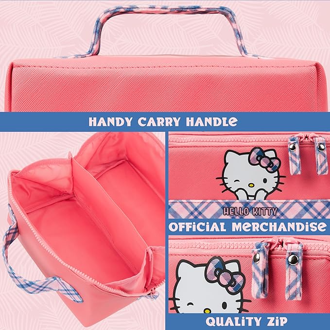 Get Trend Hello Kitty Toiletry Bag, Valentines Day Gifts for Women, Teens, Travel Essentials, Girls Makeup Bag Airplane, Cruise Essentials, Travel Accessories (Pink Hello Kitty)