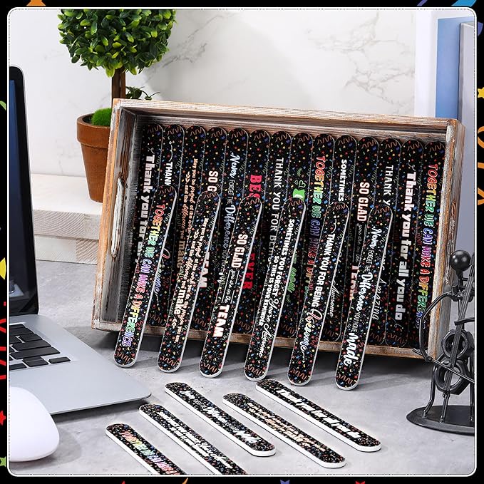 50 Pack Employee Appreciation Gifts for Coworkers Volunteers Black Nail Files Bulk Staff Team Small Thank You Gifts Teacher Emery Board Spa Salon Party Favors for Employee Coworkers Supplies