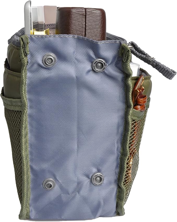 Vercord Purse Organizer Insert for Handbags Bag Organizers Inside Tote Pocketbook Women Nurse Nylon 13 Pockets Army Green Medium