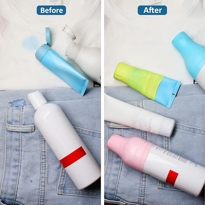 20 Pack Travel Essentials Accessories Silicone Bottle Covers, Cruise Essentials, Beach Vacation Essentials for Women Men, Elastic Sleeves for Leak Proofing, Fit Travel Size Bottles Toiletries