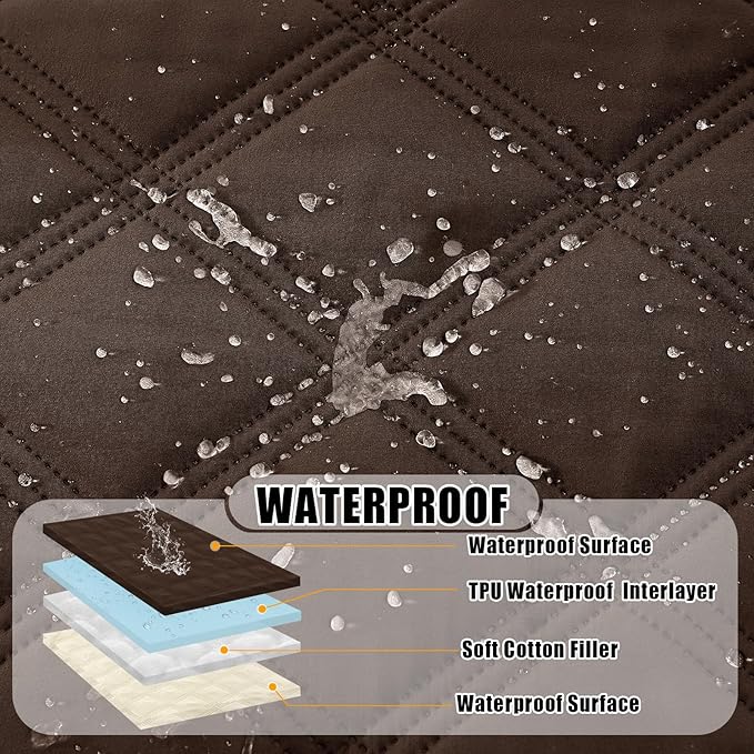 Smiry Waterproof Dog Bed Cover Blanket 52x82, Soft Reversible Pet Blanket, Washable Leakproof Cats Dogs Couch Cover for Sofa, Couch, Furniture, Chocolate/Beige