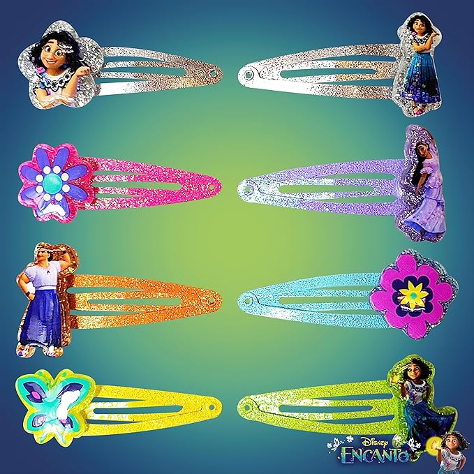 Disney Encanto Kids Hair Clips for Girls Snap Clips 8 pack multi color Ages 3+