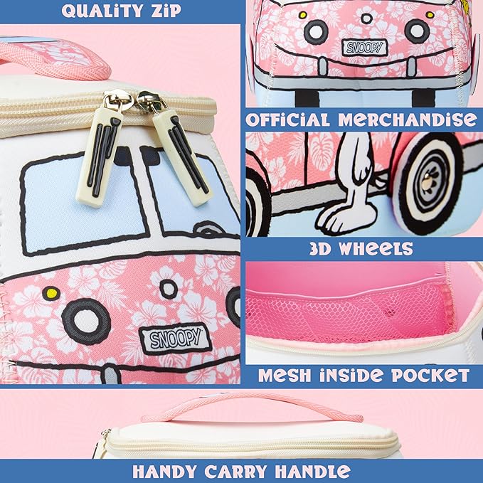 Get Trend Peanuts Snoopy Toiletry Bag, Valentines Day Gifts for Women, Teens Travel Essentials, Girls Makeup Bag, Cruise Essentials, Travel Accessories (Pink Snoopy)