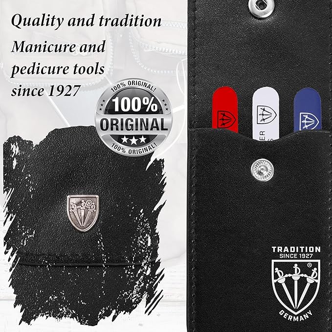3 Swords Germany – brand quality professional stainless steel precision tweezer set “USA”, slanted, straight, pointed eyebrows hair, synthetic leather case, manicure pedicure by 3 Swords
