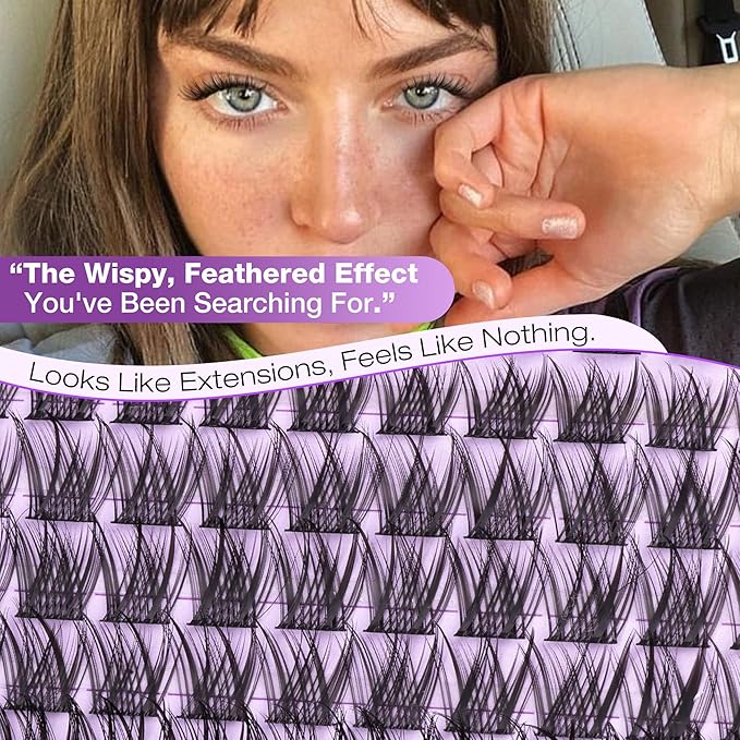 Lash Clusters Wispy Lash Extension Natural Cluster Eyelash Extension 132 Pcs CC-Curly Eyelash Individuals 10-16MM DIY Lashes Beginner-friendly Soft Cluster Lash Pack for Daily Wear by Mavphnee