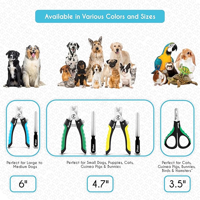 Candure Cat Nail Clipper Stainless Steel Cat Claw Trimmers for Rabbits, Guinea Pigs, Birds, Puppies, Kittens and Small Animals Pet Nail Clipper for Professional and Home Use (Blue)