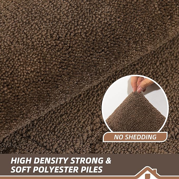 BEQHAUSE Door Mat 32" x 48", Non-Slip Door Mats Indoor Entryway Rugs Washable Low-Profile Absorbent and Stain Resist Floor Mats, Dog Door Mat for Front Back Door, Mud Wet Shoes & Paws, Brown