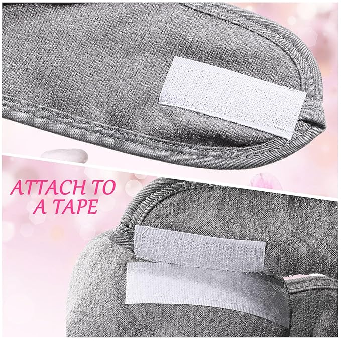 Hoteam 24 Pcs Spa Facial Spa Headband Bulk Skincare Headband Adjustable Face Wash with Tape Terry Cloth Stretch for Make Up Washing Face Shower Facial Mask Yoga