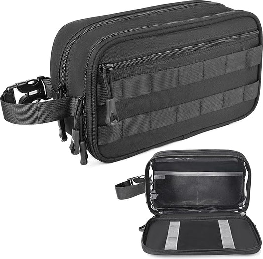 Men's Toiletry Bag, Tactical Inspired Hygiene Shaving Bath Shower Grooming Toiletries Bag for Men Water-resistant Dop Kits for Travel