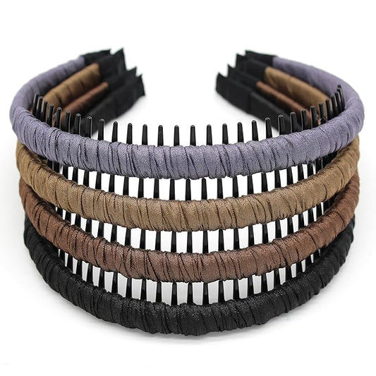 JOBANDFashion Hair Accessories,plastic headbands for women,headband with teeth Suitable Daily Use,Spa,Parties and Yoga(pack of 4)
