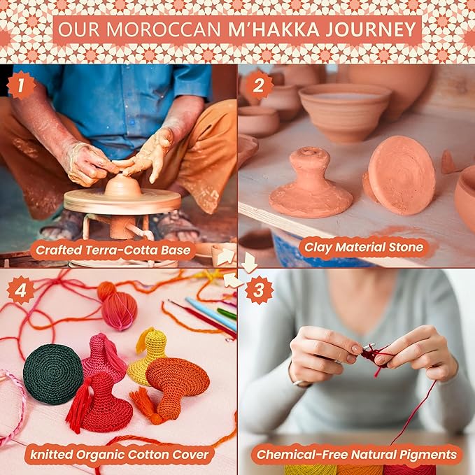 Face Scrubber Exfoliator – Gentle Face Exfoliator Scrubber & Facial Brush for Cleaning and Exfoliating – Moroccan Clay & Sabra Fabric Pad for Smooth Radiant Skin, Men & Women