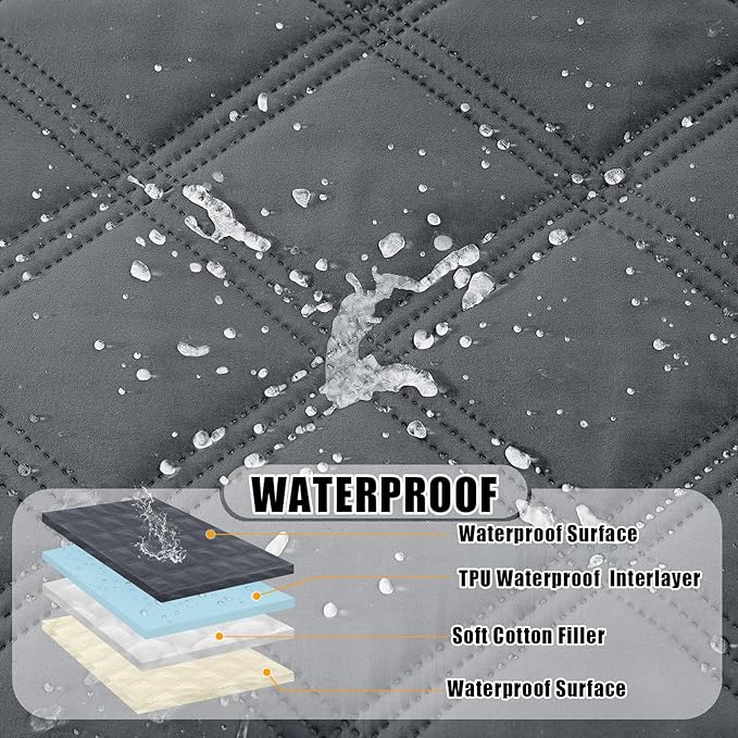 Smiry Waterproof Dog Bed Cover Blanket 30x53, Soft Reversible Pet Blanket, Washable Leakproof Cats Dogs Couch Cover for Sofa, Couch, Furniture, Dark Grey/Beige