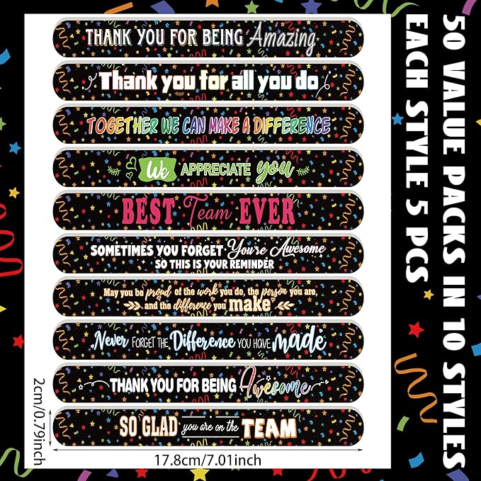 50 Pack Employee Appreciation Gifts for Coworkers Volunteers Black Nail Files Bulk Staff Team Small Thank You Gifts Teacher Emery Board Spa Salon Party Favors for Employee Coworkers Supplies