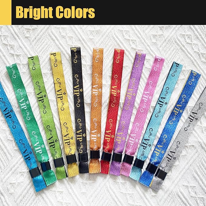100 Colored VIP Wristbands for Concerts & Parties, Lightweight Disposable Wrist Strap (Multicolor)