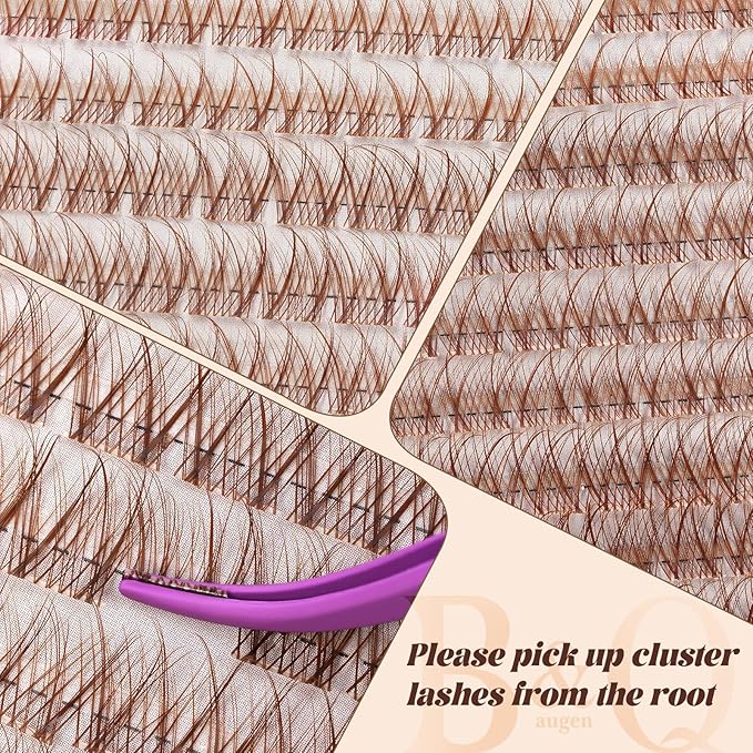 B&Q Brown Lash Clusters Natural Lash Clusters for Light Hair, Reusable MochaLash Cluster Eyelash Extensions Soft Brown False Eyelashes Comfortable Eyelash Clusters Perfect for Occasions（MochaLash 01）