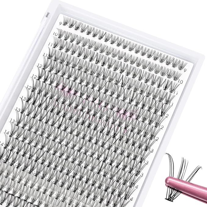 280 Pcs Individual Lashes 20D-D-0.07-9-16mix Cluster Lashes 10D 20D C D Curl Wispy Lashes Bottom Lashes DIY Lashes At Home（20D-D-0.07-9-16mix）