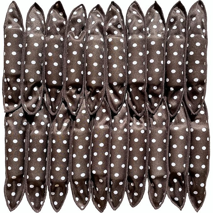 Aimin Soft Satin Sponge Rollers for Heatless Overnight Curls - No Heat Foam Curlers for Long Hair (30 pcs, black)