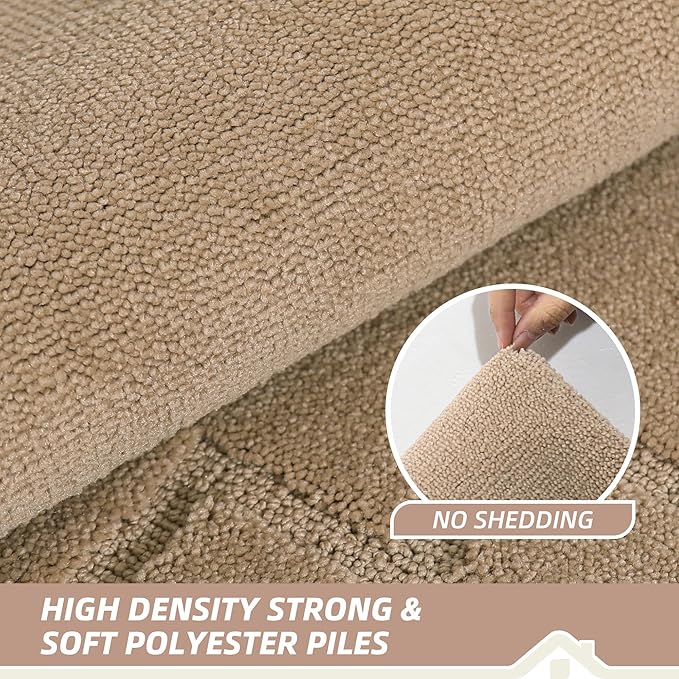 BEQHAUSE Door Mat 32" x 48", Non-Slip Door Mats Indoor Entryway Rugs Washable Low-Profile Absorbent and Stain Resist Floor Mats, Dog Door Mat for Front Back Door, Mud Wet Shoes & Paws, Beige